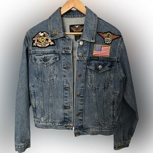 Harley-Davidson Blue Jean Jacket with Patches